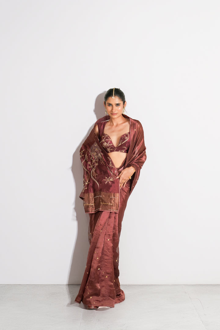 The Dagina| Brown Saree