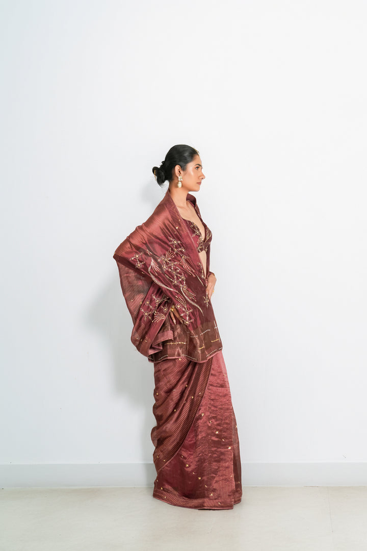 The Dagina| Brown Saree