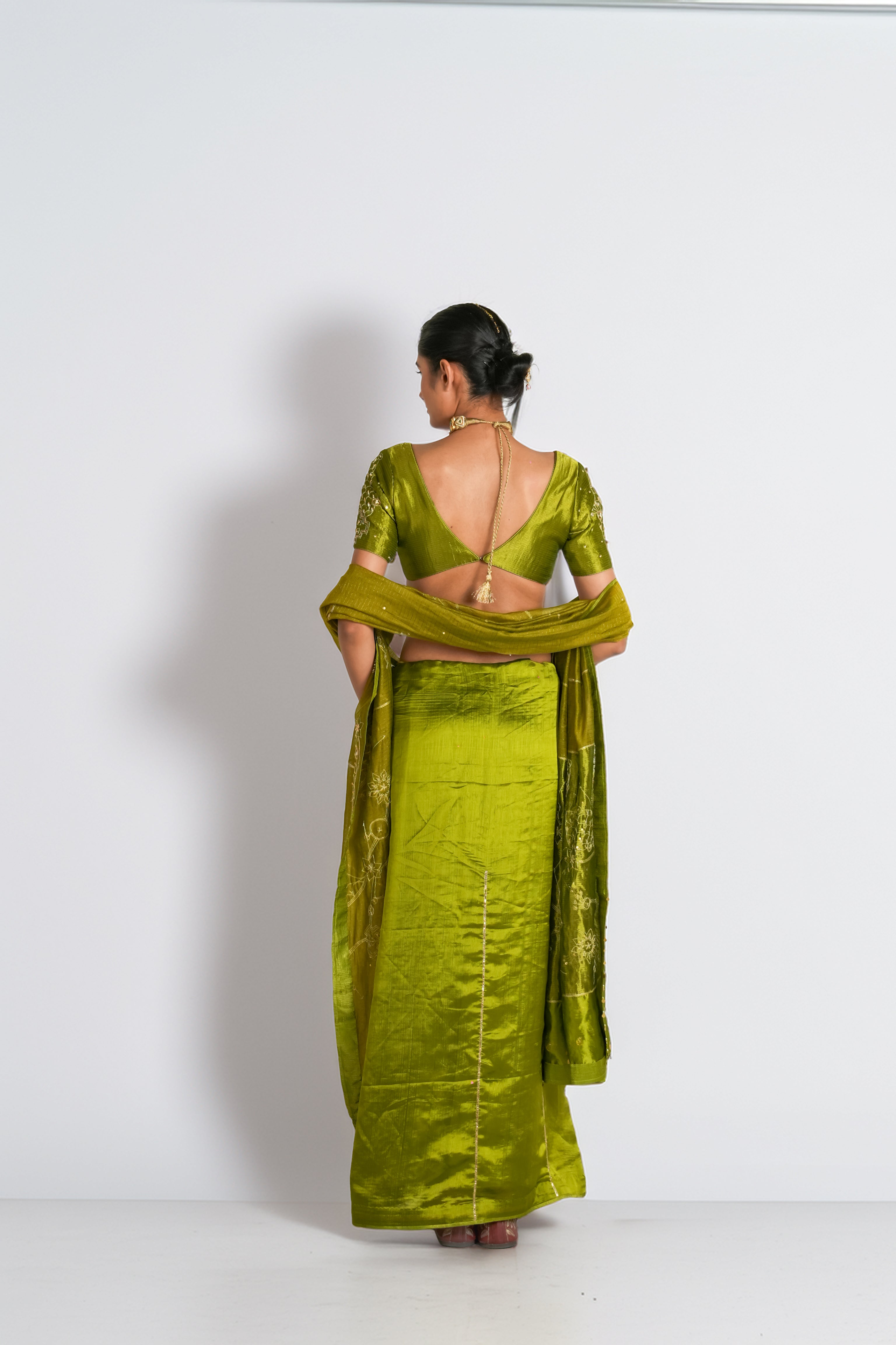 Lakeer | Pista green Saree