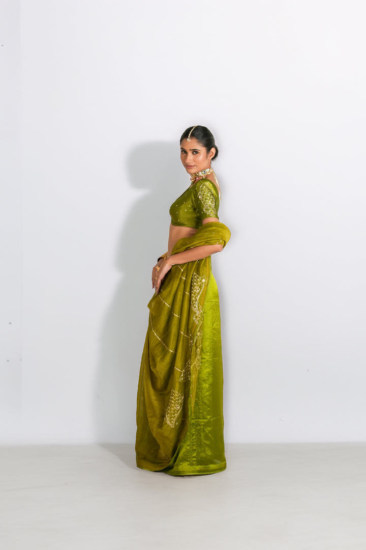 Lakeer | Pista green Saree