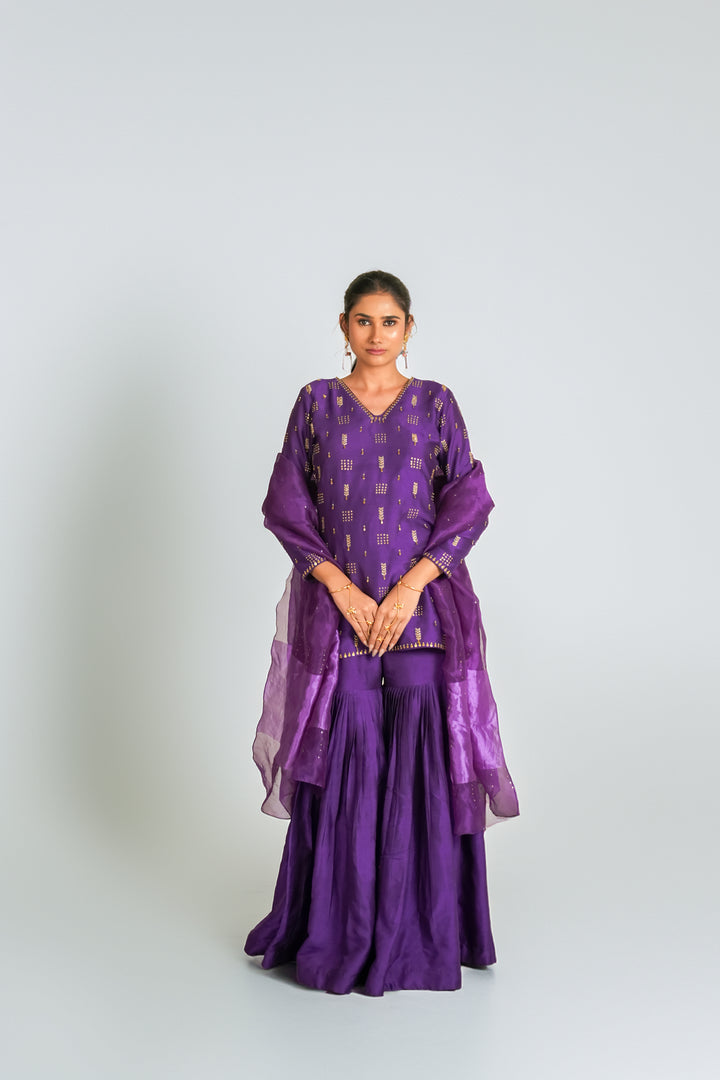 The Coin Edit| Purple Sharara Set