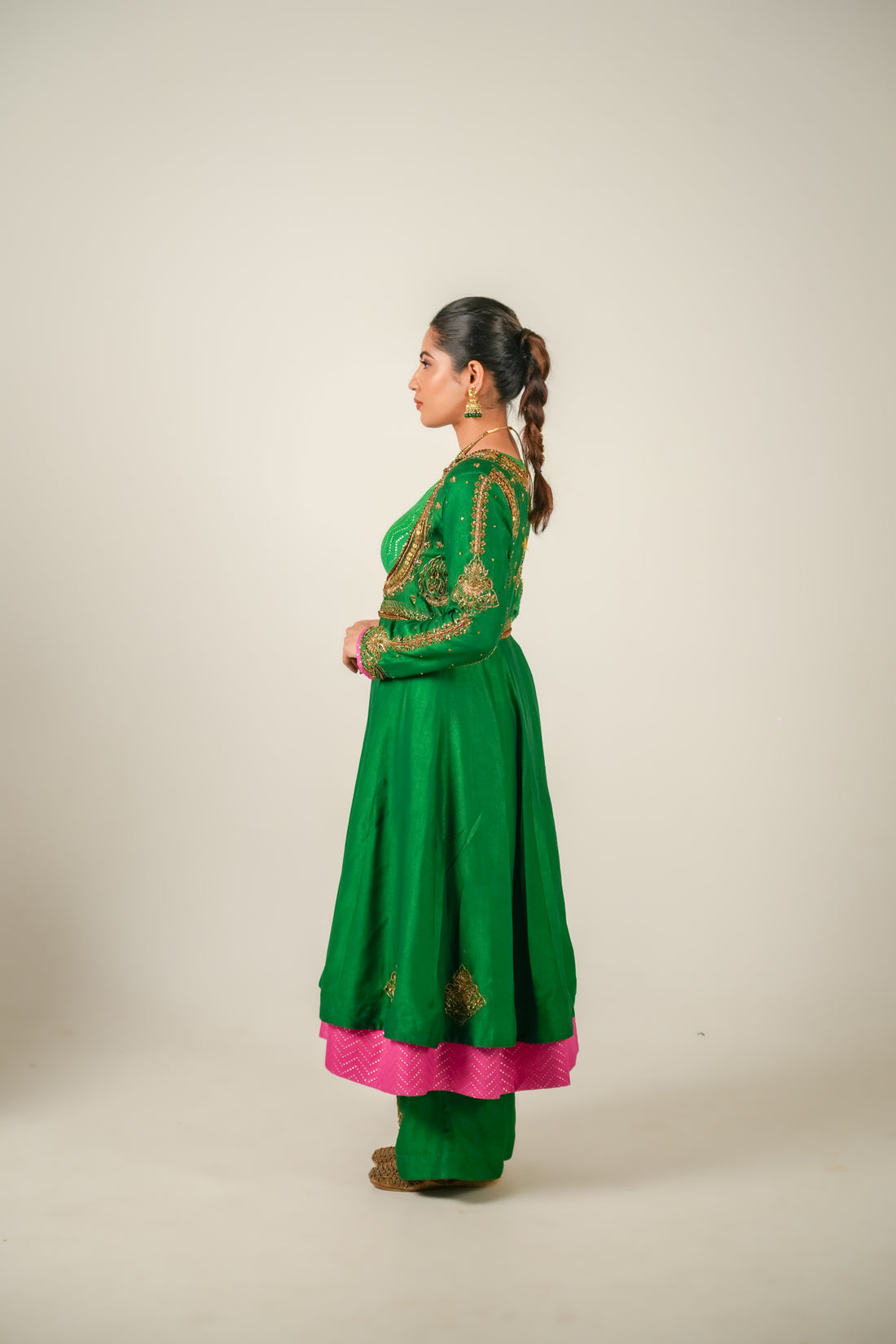 The Dagina | Green Anarkali Set