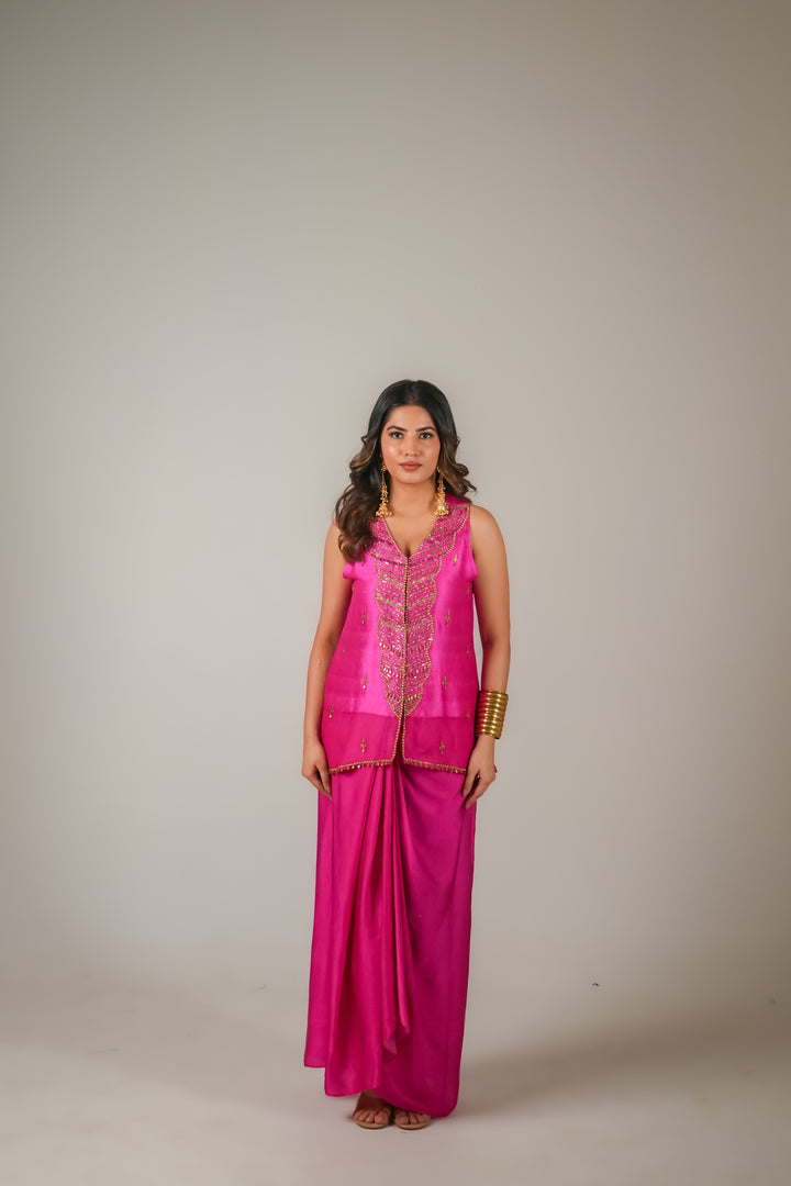 The coin edit | Pink Drape Skirt Set