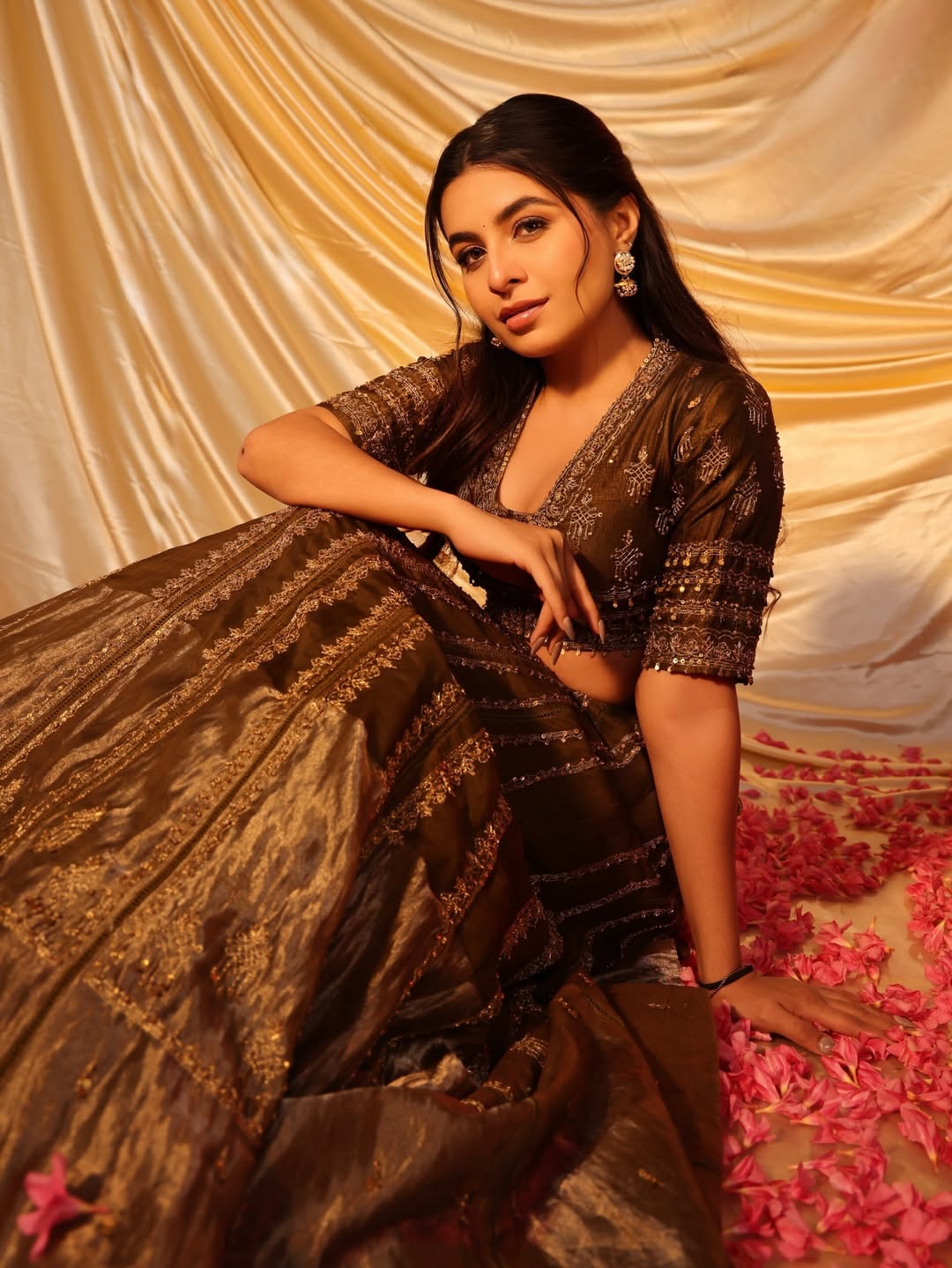 Prerna Mehra in Olive Green Lehenga Set