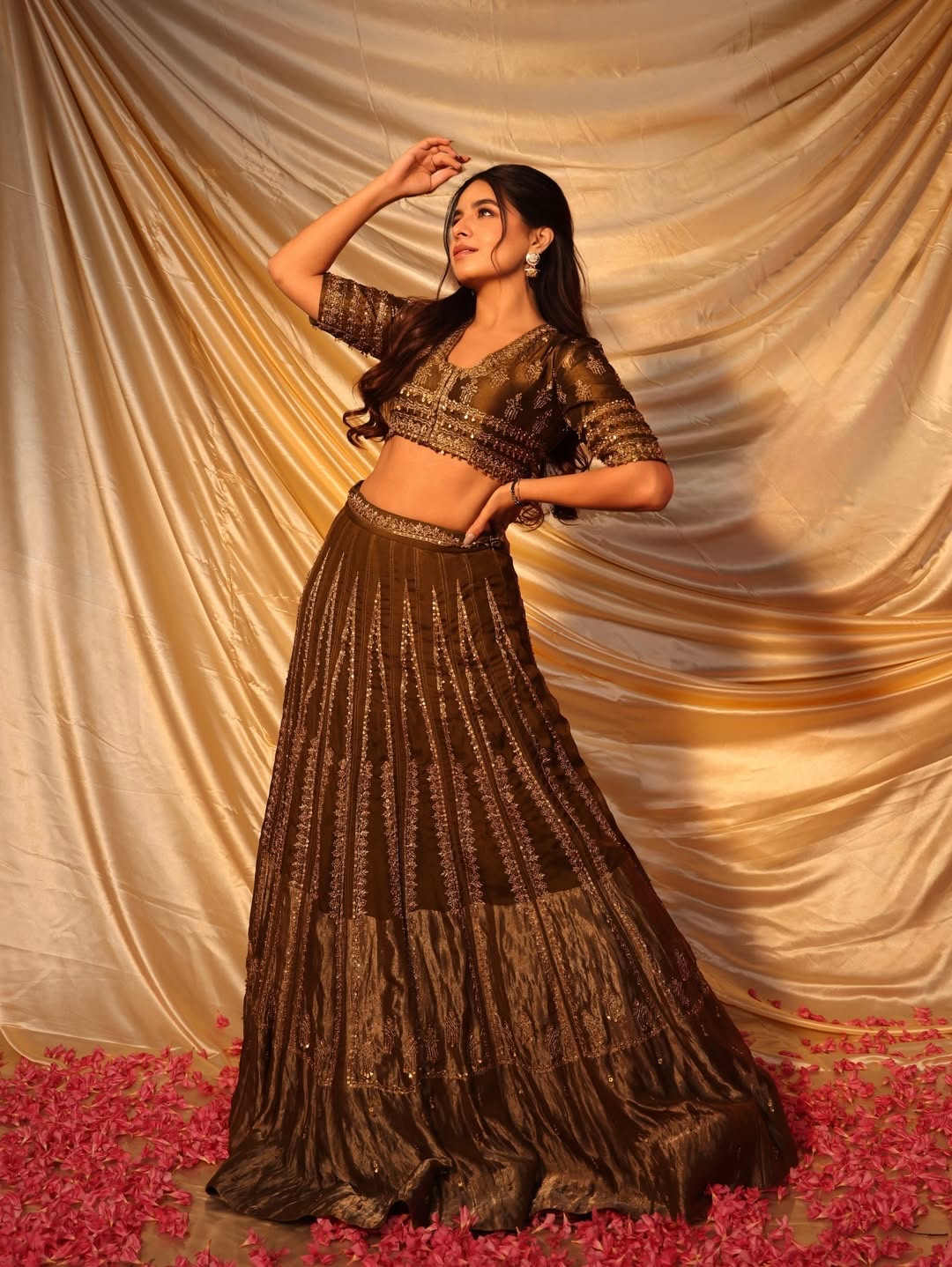 Prerna Mehra in Olive Green Lehenga Set