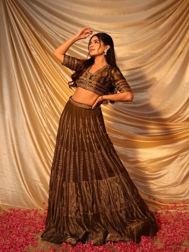 Prerna Mehra in Olive Green Lehenga Set