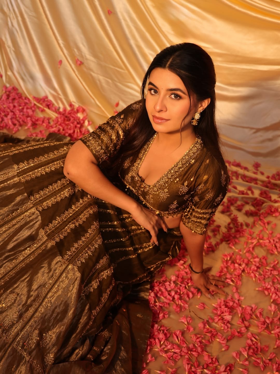 Prerna Mehra in Olive Green Lehenga Set