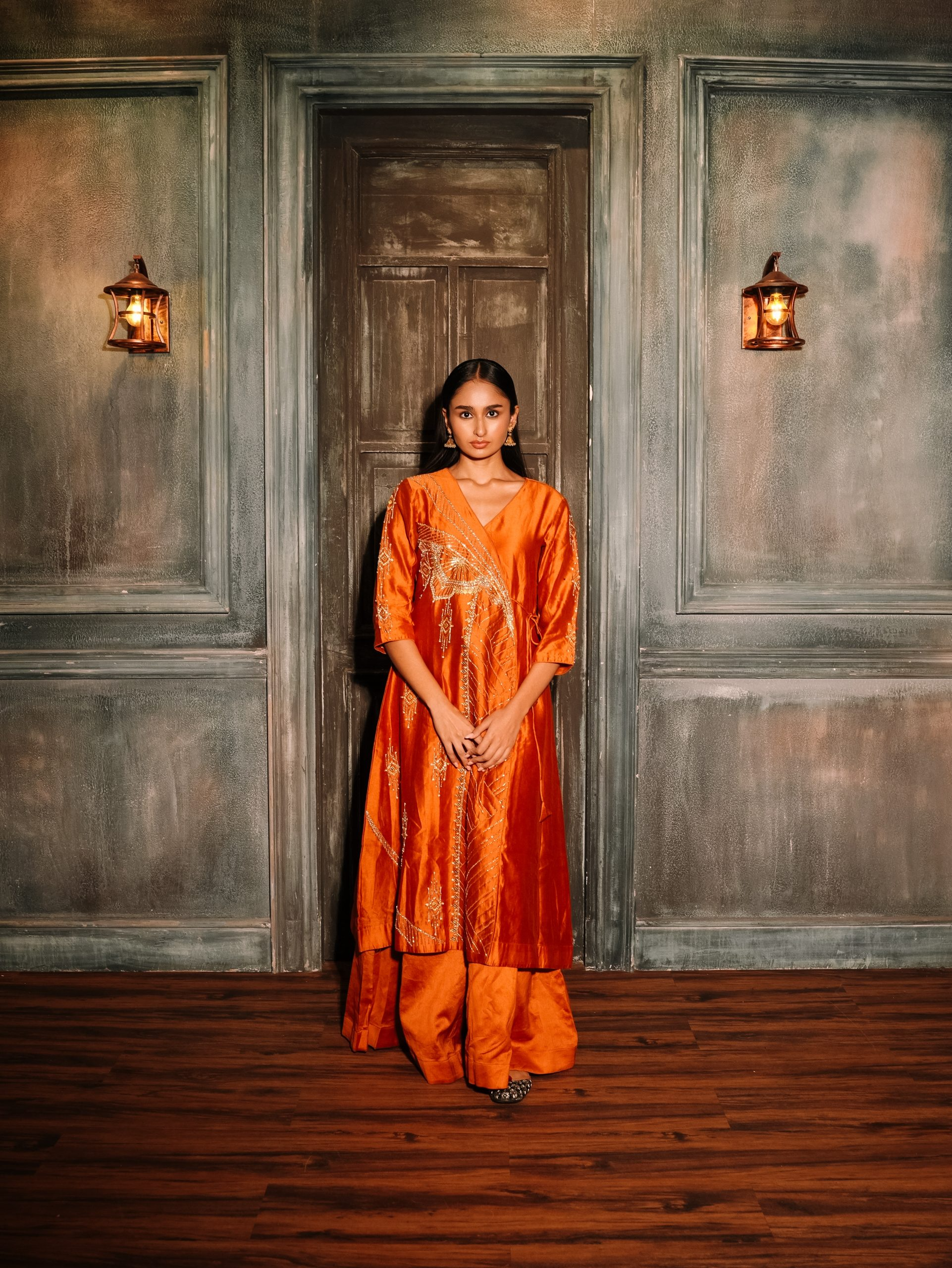 Burnt Orange Anghrakha – Poshak