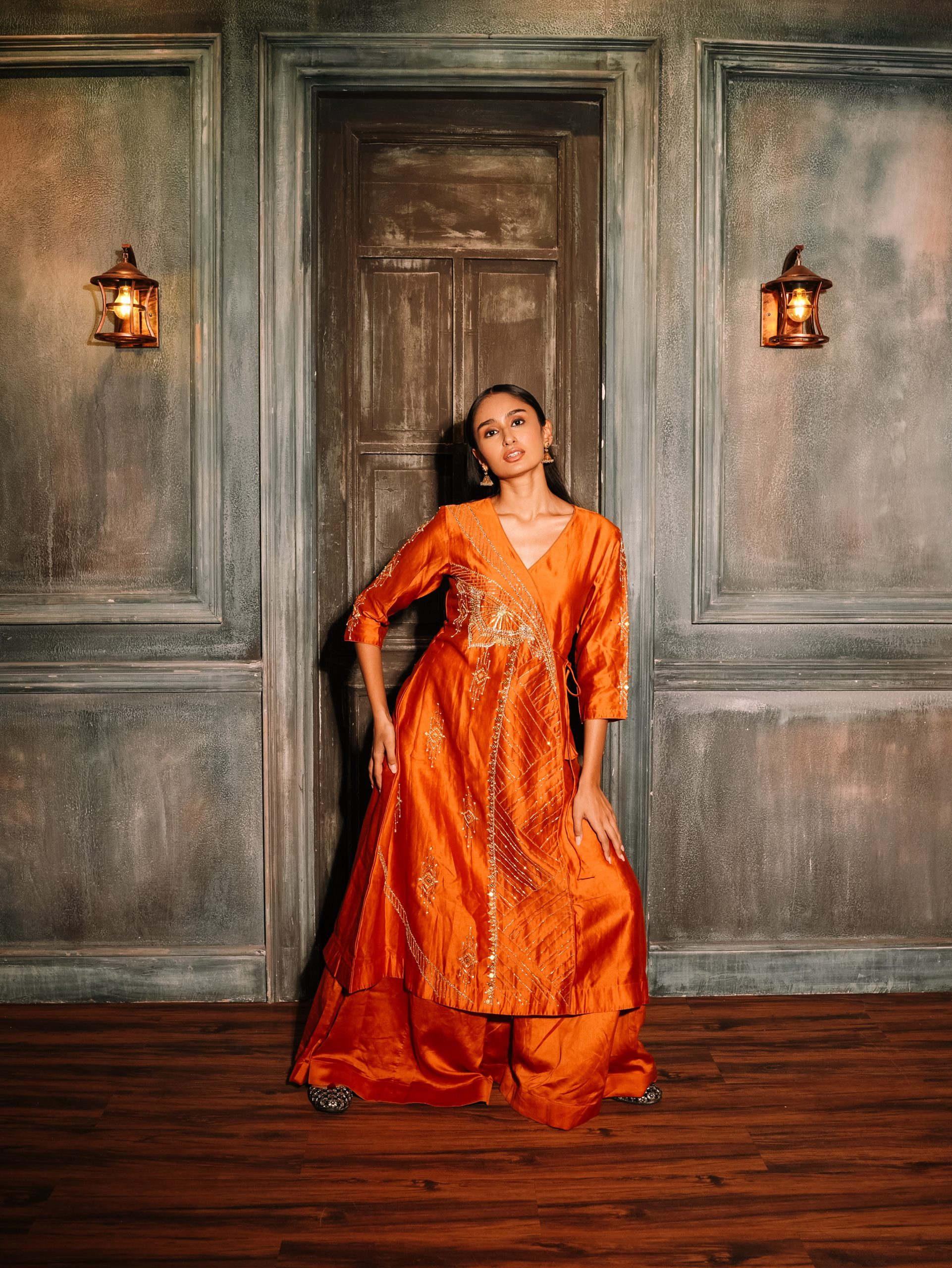 Burnt Orange Anghrakha – Poshak