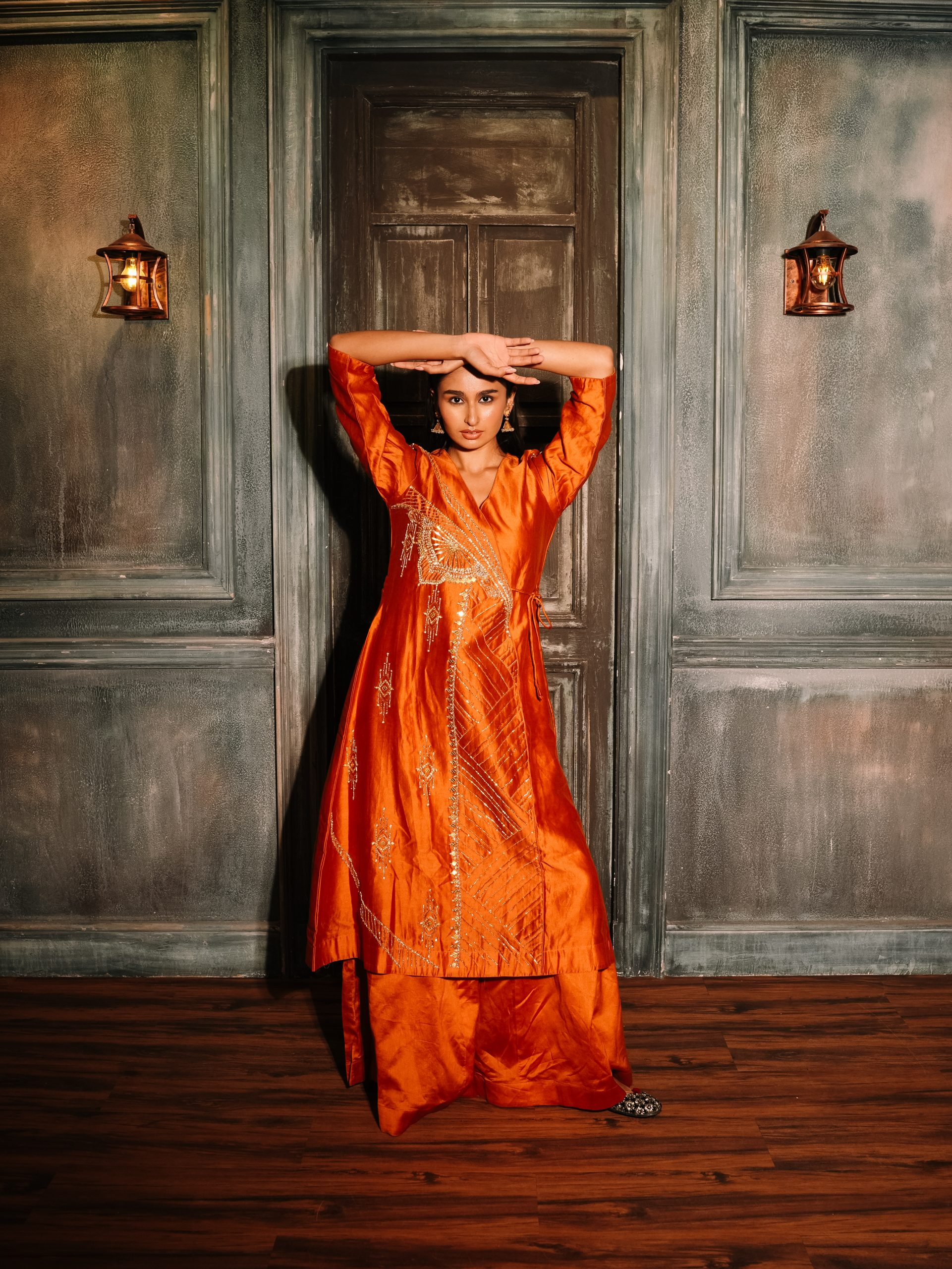 Burnt Orange Anghrakha – Poshak