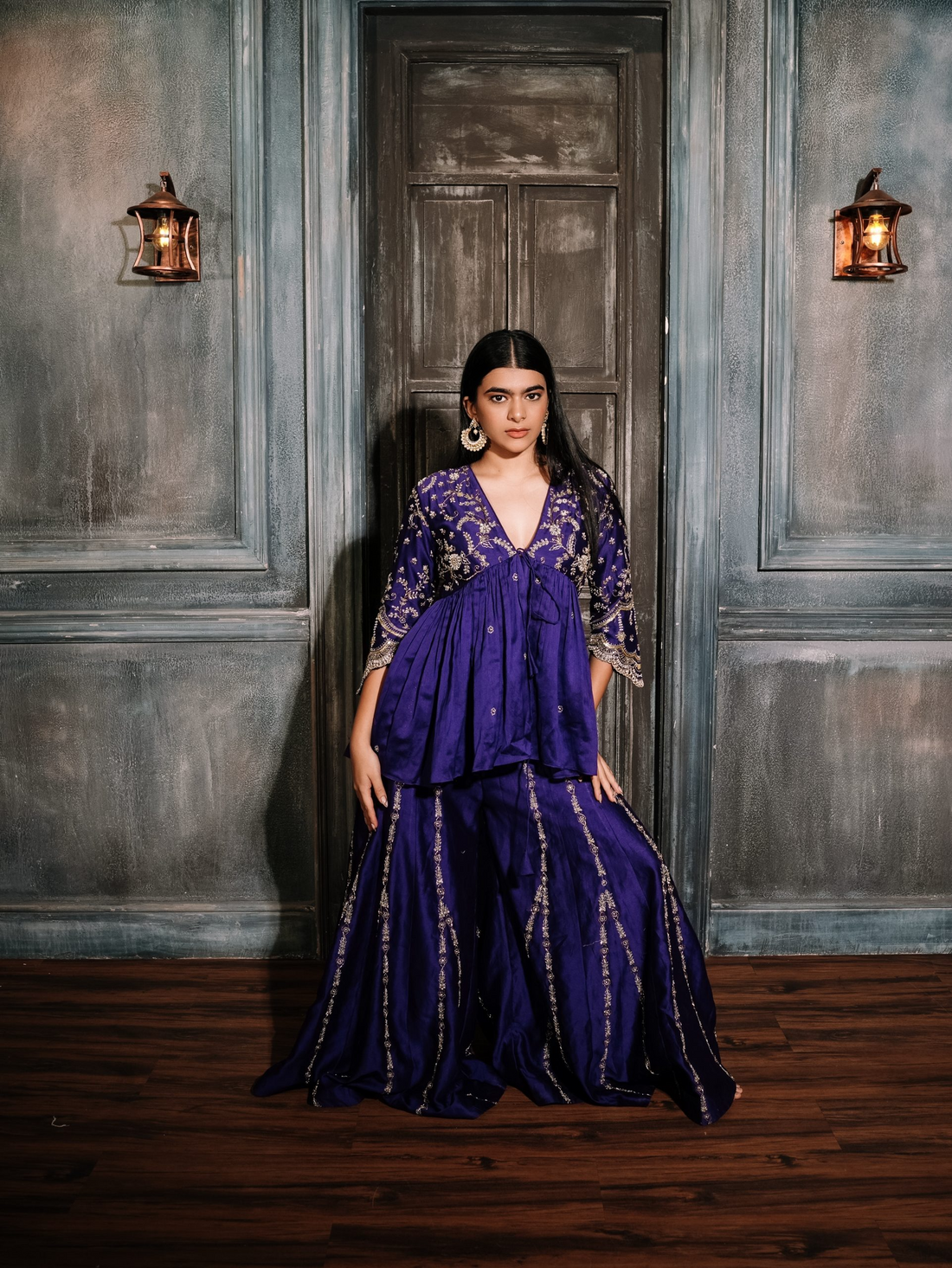 Purple Poshak with Hand Embroidery