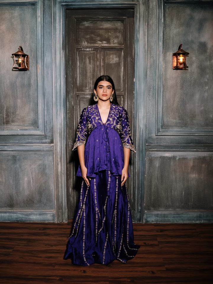 Purple Poshak with Hand Embroidery