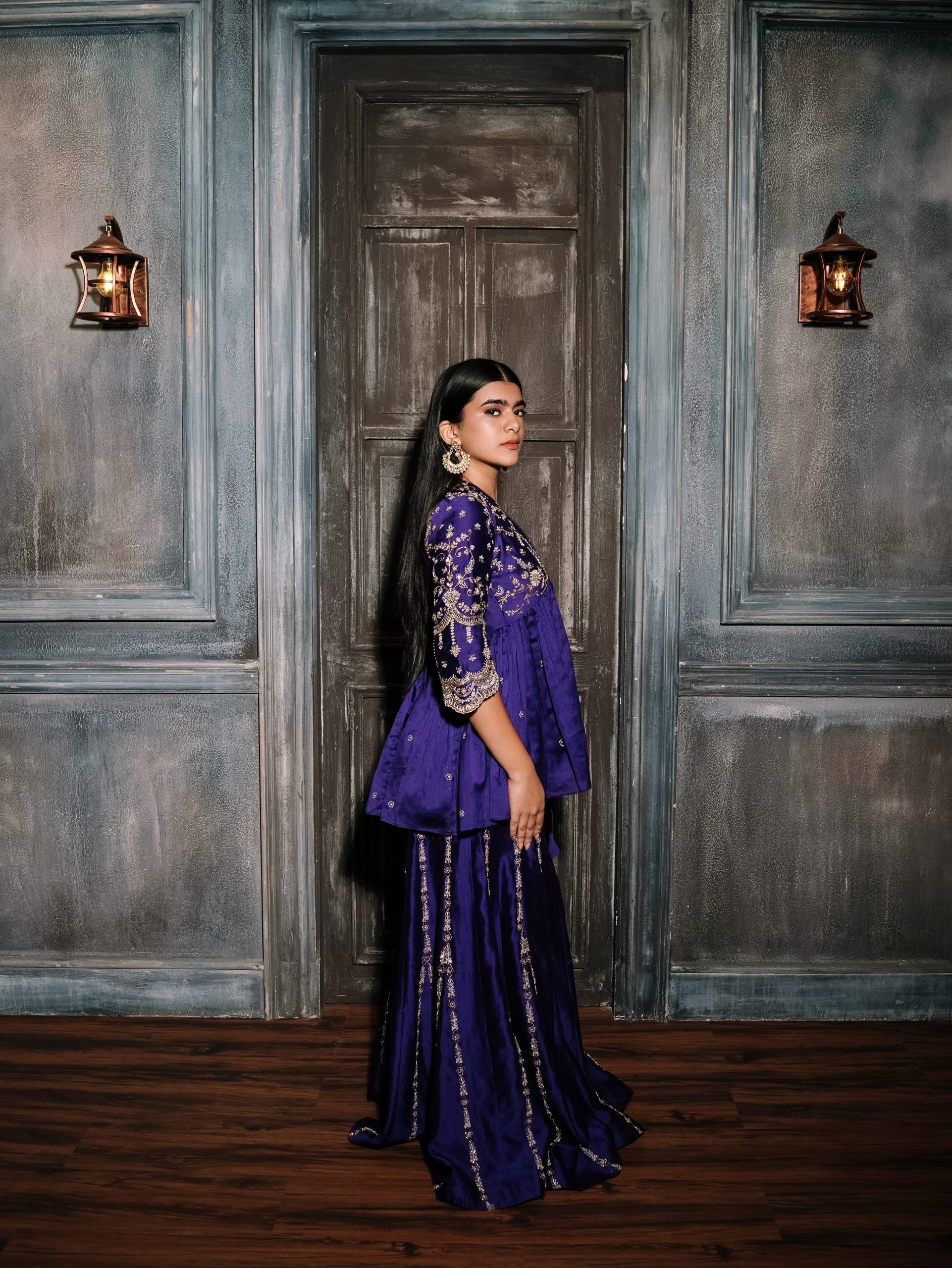 Purple Poshak with Hand Embroidery